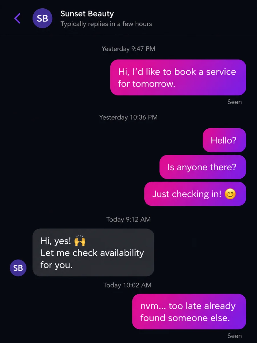 QualiAI replying to a WhatsApp enquiry
